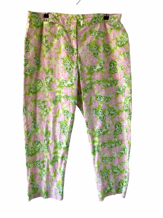Lilly Pulitzer Pants - Lilly Pulitzer  vintage tiger Pink & Green Floral Capris summer cotton